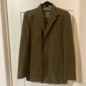 GIANFRANCO FERRE olive green cotton sports coat size 40 USA